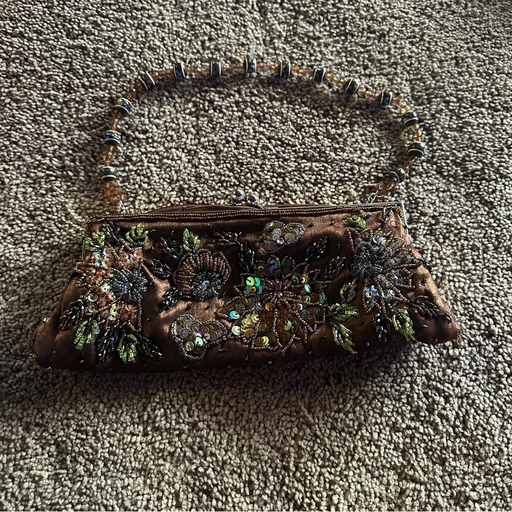 Vtg | Beaded Chateau Evening Handbag
